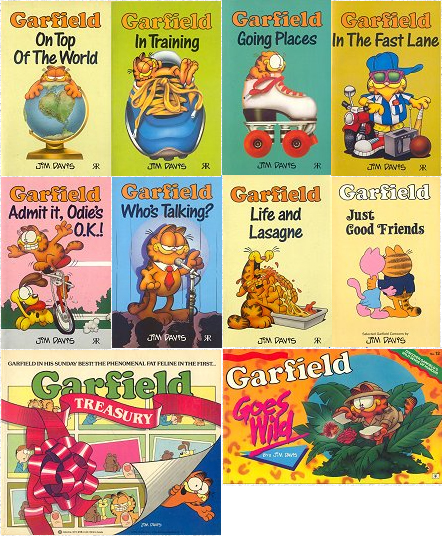 My paperback Garfield book collection circa 1993.